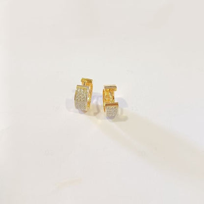 Gold Twisha Diamond Hoops