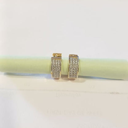 American Diamond Gold Twisha Hoop Earrings