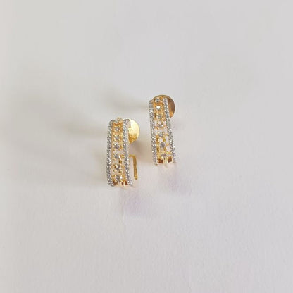 American Diamond Gold Uttara Bali Earrings