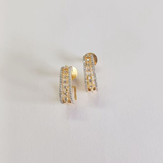 American Diamond Gold Uttara Bali Earrings