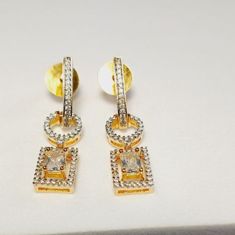 Gold Vamika American Diamond Drop Earrings