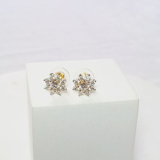 Gold Vimi American Diamond Studs Earrings