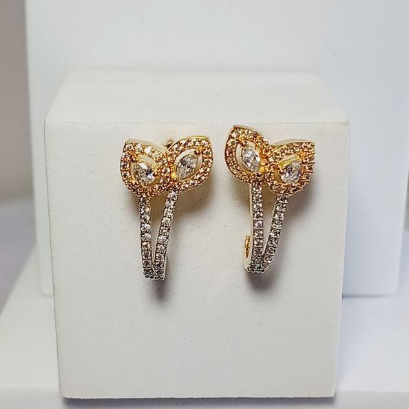 American Diamond Gold Viral Bali Earrings