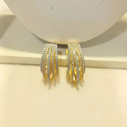 American Diamond Gold Viva Bali Earrings