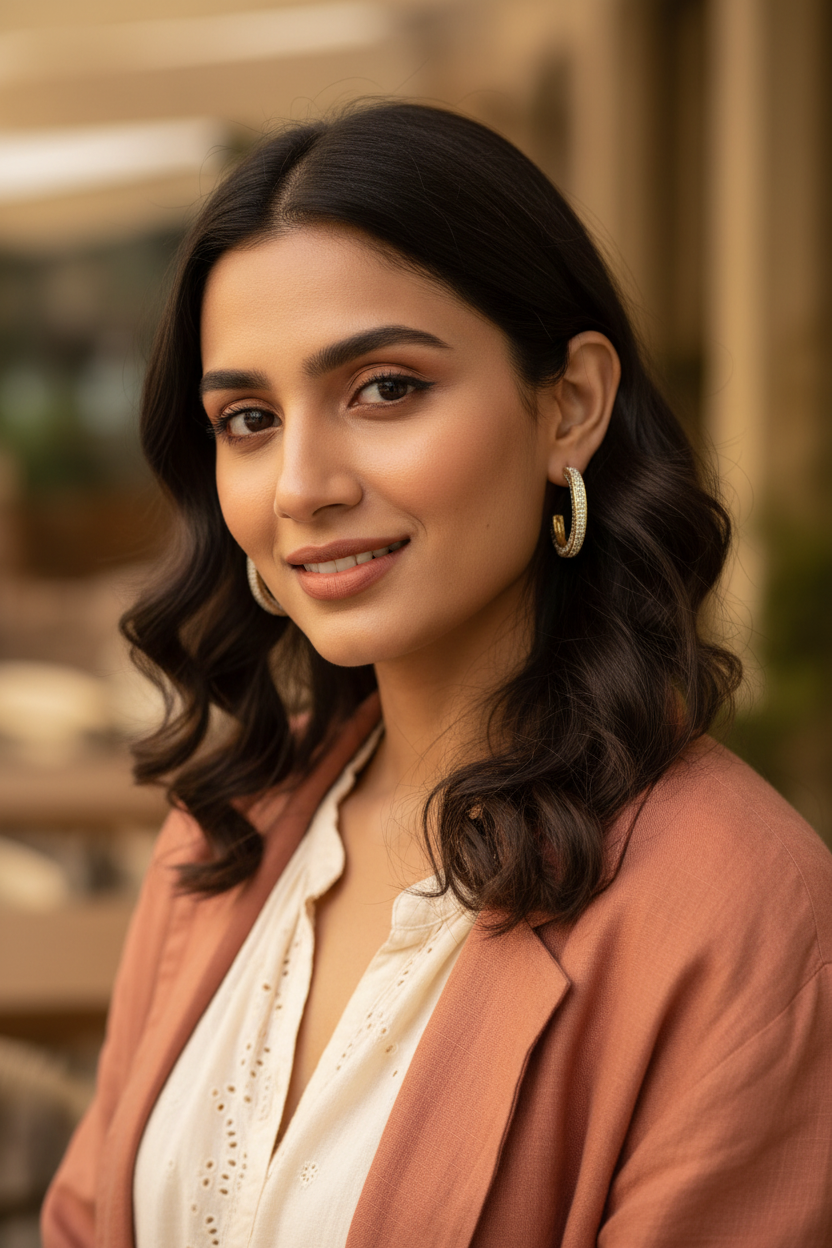 Gold Yashvi Diamond Hoops