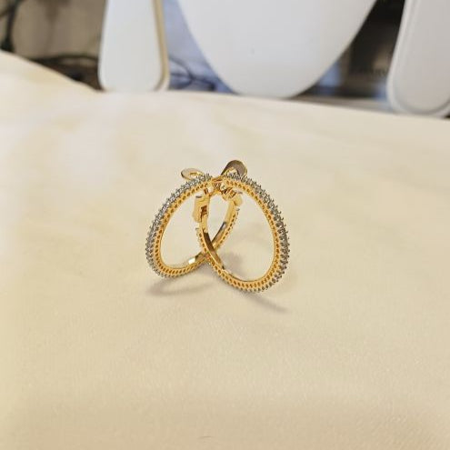 Gold Yuktha Diamond Hoops