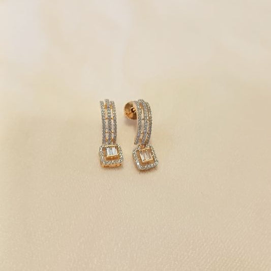 American Diamond Gold Zyana Bali Earrings 
