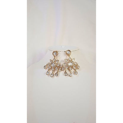 Gold Bhagya Kundan Danglers