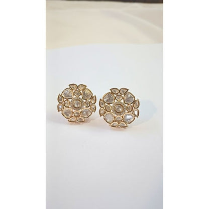 Gold Chitra Kundan Studs