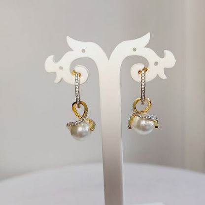 American Diamond Gold Chivy Drop Earrings