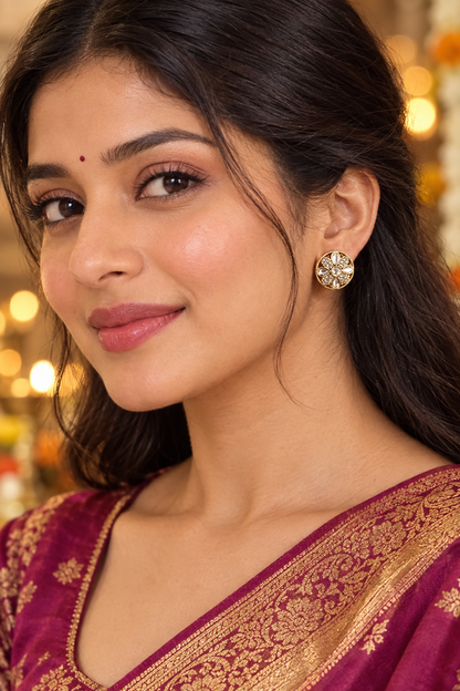 Gold Joye Kundan Studs