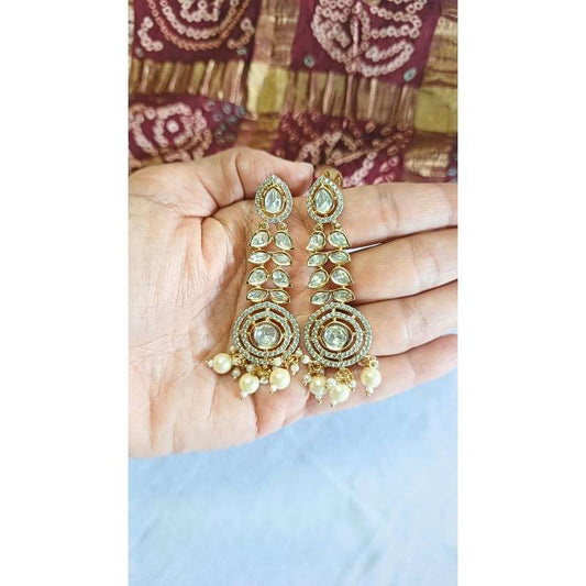 Gold Nithila Kundan Dangle