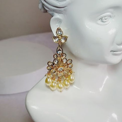 Gold Radha Kundan Danglers