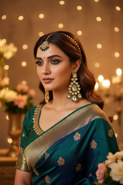 Green Kundan Aanchal Dangler