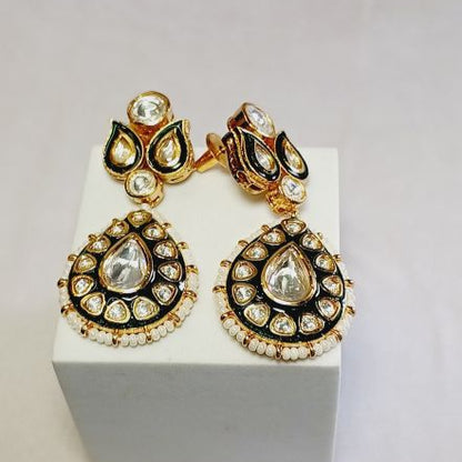 Green Bhatri Kundan Drop