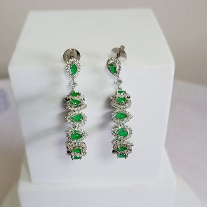 Green Bindiya Hoop Silver