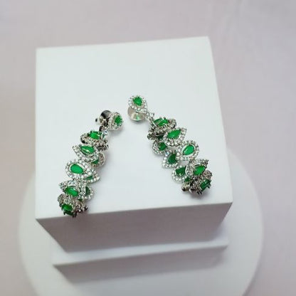 Green Bindiya Hoop Silver