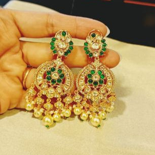 Green Cavery Kundan Dangler