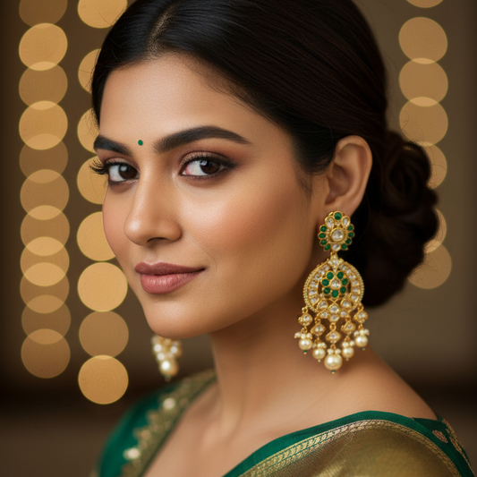Green Cavery Kundan Dangler