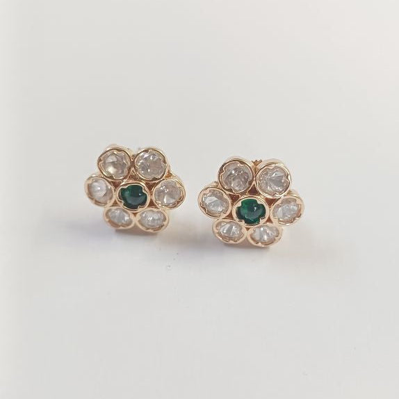 Green Devina Kundan Studs