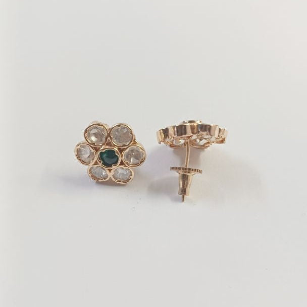 Green Devina Kundan Studs