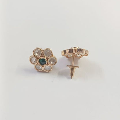 Green Devina Kundan Studs