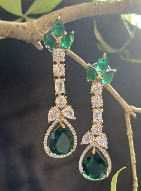 Green Eden Danglers - Gold