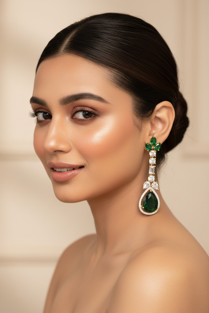 Green Eden Danglers - Gold