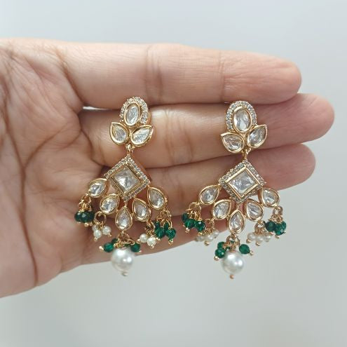 Green Harika Kundan Dangler