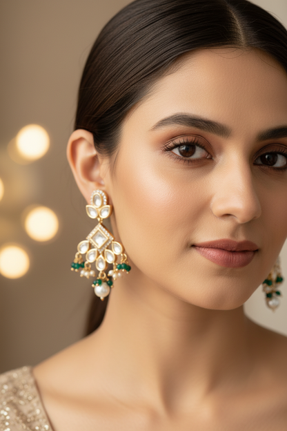 Green Harika Kundan Dangler