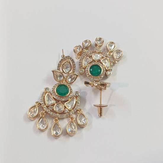 Green Harshi Kundan Chandbali