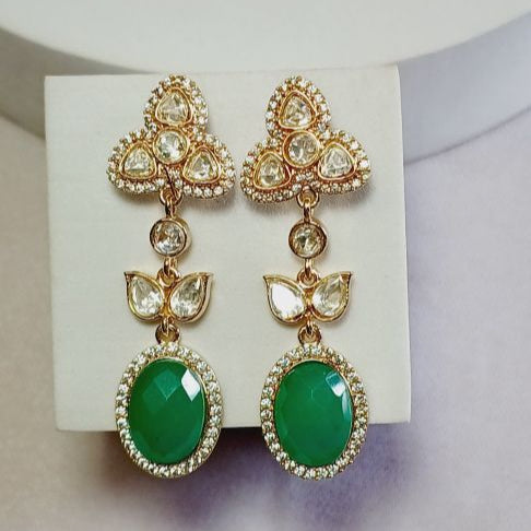 Gold Kavya Kundan Dangle Earrings