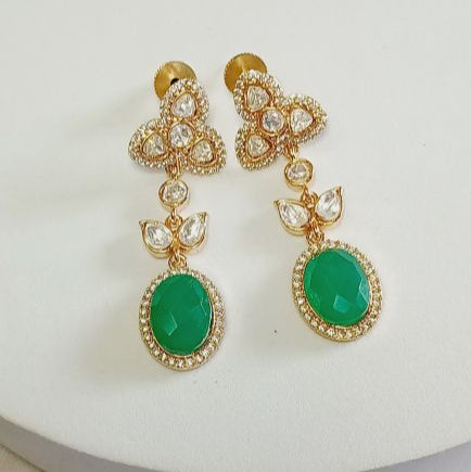 Green Kavya Kundan Dangler