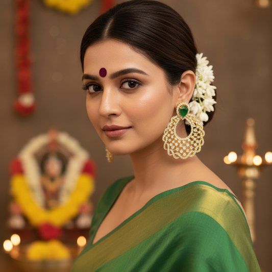 Green Kriti Chandbali Gold