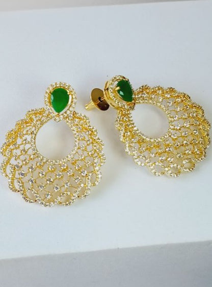 Green Kriti Chandbali Gold