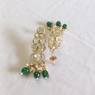 Green Latika Kundan Dangle