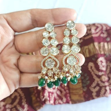 Green Latika Kundan Dangle