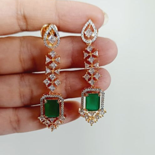 American Diamond Green Lipi Dangler