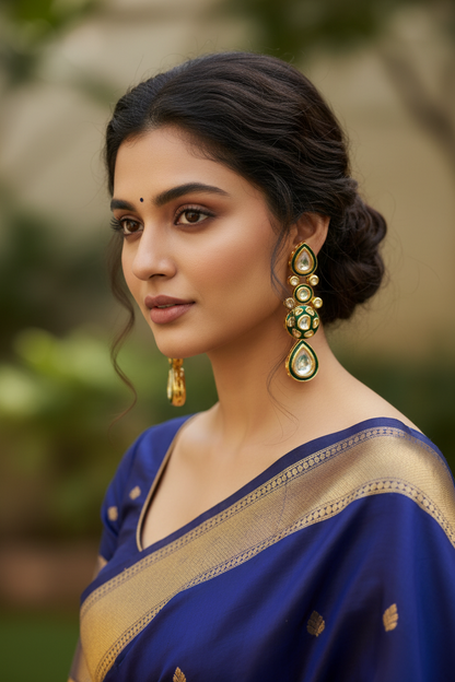 Green Namya Kundan Dangler