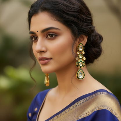 Green Namya Kundan Dangler