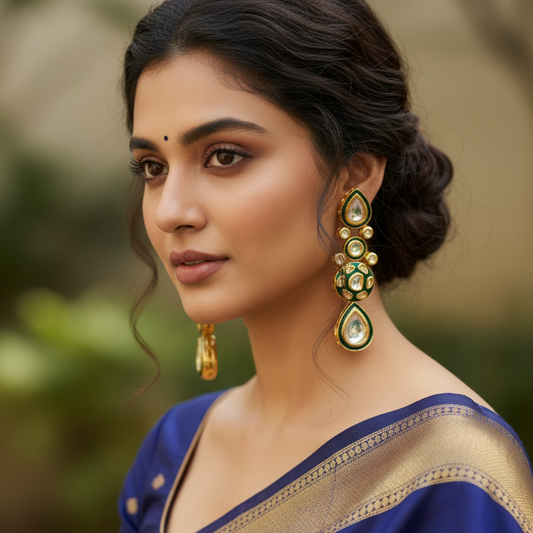 Green Namya Kundan Dangler