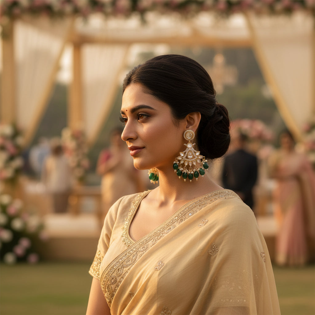 Green Nihan Kundan Dangler