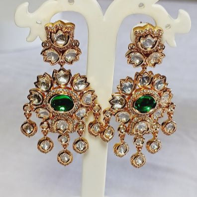 Green Swati Kundan Dangler