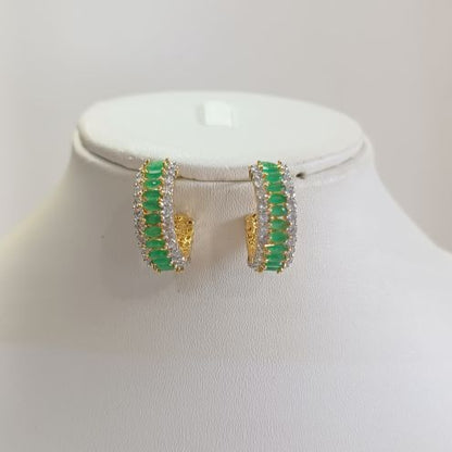 Green Ushma Diamond Balis - Gold