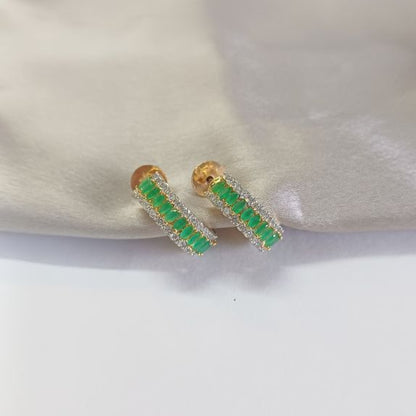 Green Ushma Diamond Balis - Gold