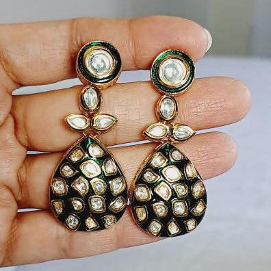 Green Varada Kundan Drop
