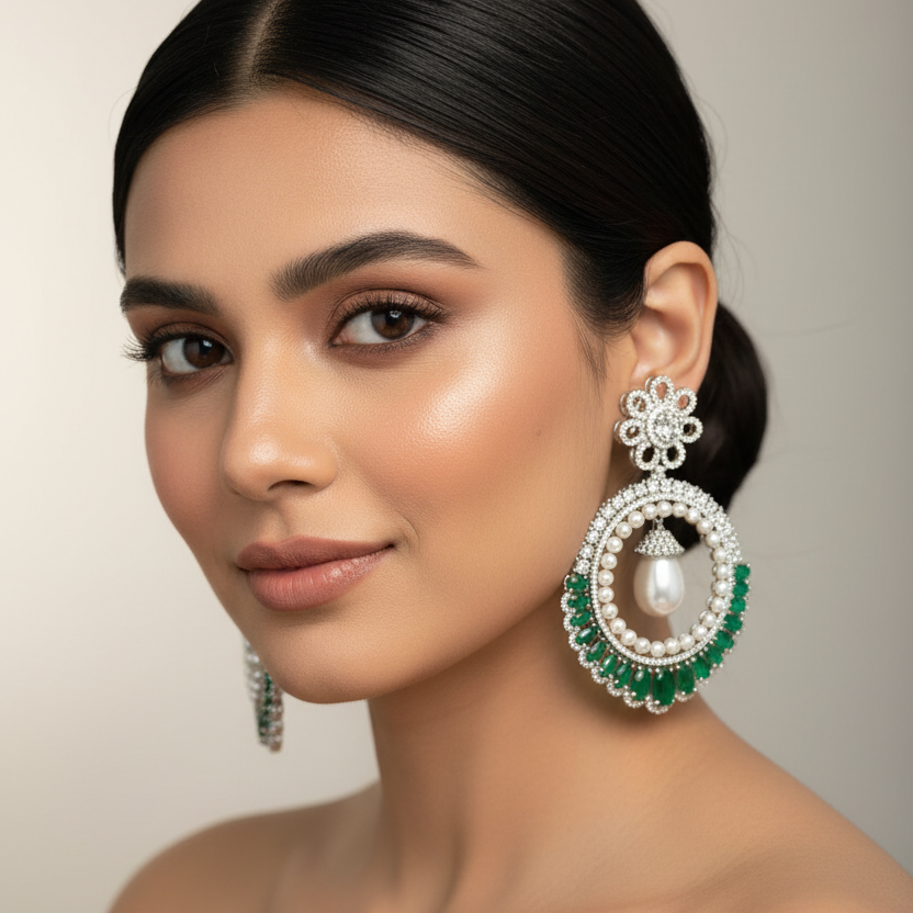 Green Ziva Chandbali