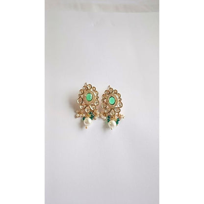 Green Dhara Kundan Drop Gold
