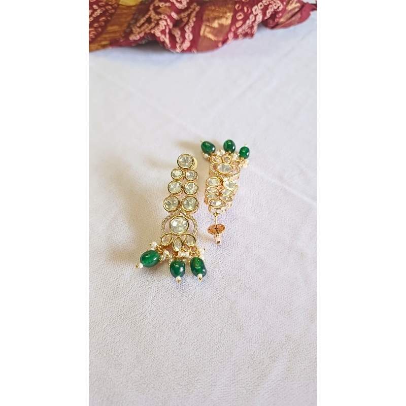 Green Latika Kundan Dangle