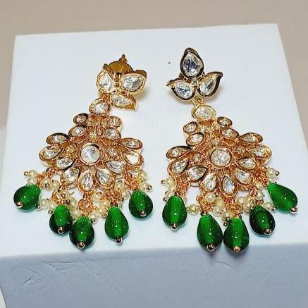 Green Kundan Radha Danglers